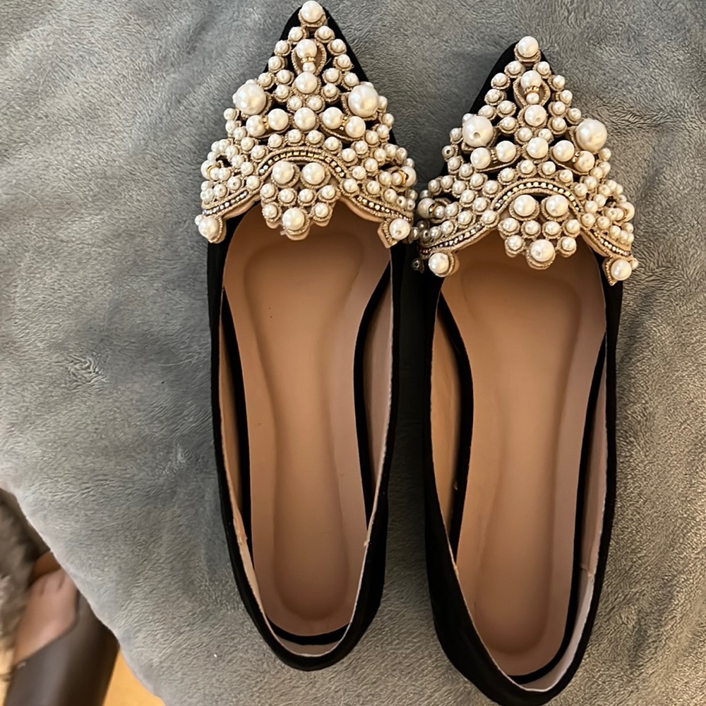 Pearl Embellished Flats